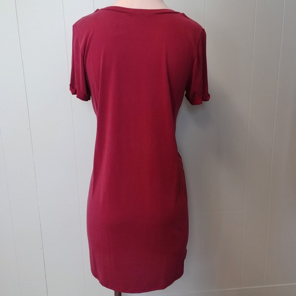 Burgundy T-Shirt Dress - Picture 3 of 3